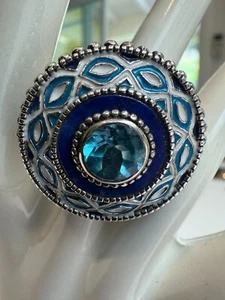 Stunning Echo Of The Dreamer Lapis Lazuli, Blue Topaz Ring Size 7.5 - Picture 1 of 18