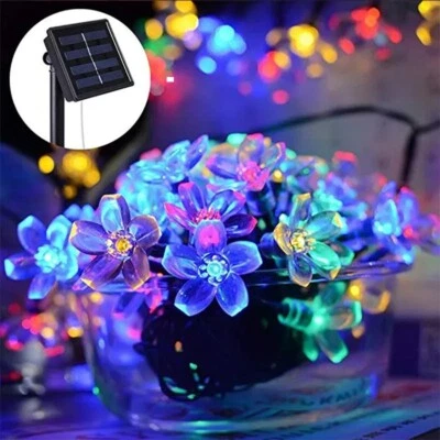 220 LED Solar Christmas String Lights Flower Fairy Garden Outdoor Party Lamp - Image 1 of 4