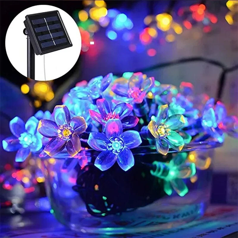 Solar Power 220 LED Flower Fairy Garden Lights String Outdoor Decor Waterproof - Image 1 of 4