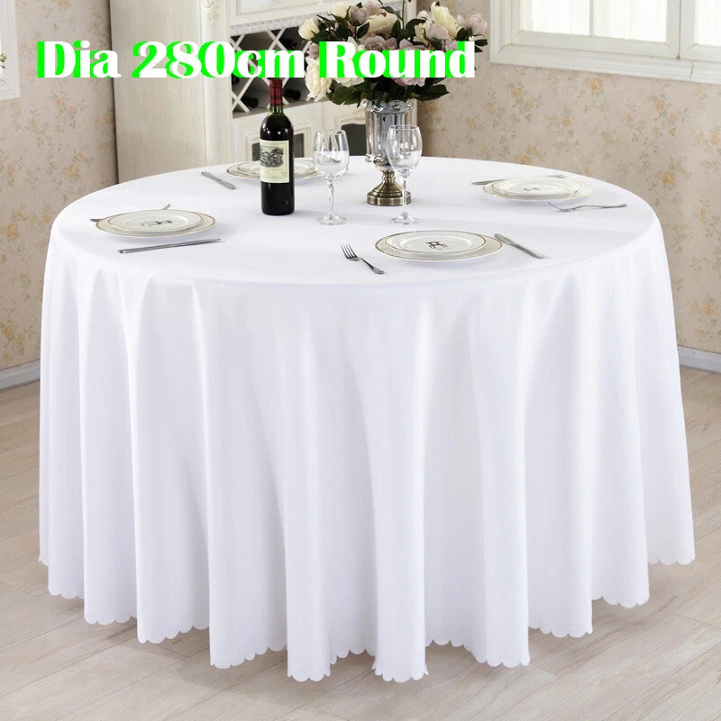 Einfarbige Tischdecke Tischbezug Hochzeit Party Rechteckig Rund Stoff Dekor - Bild 1 von 4