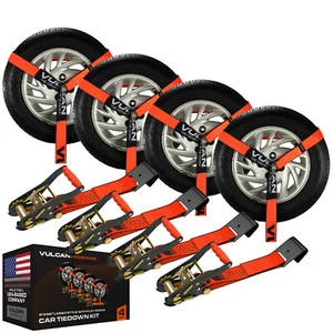 Lasso Car Tie Down - Flat Hooks - 2" x 96", 4 Pack - PROSeries - 3300 lbs SWL - Picture 1 of 8