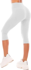 3/4 Leggins Capri Vita Alta Donna, Estivi Leggings Donna Fitness Corti Pantalonc - Foto 1 di 12