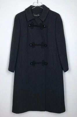 VTG 40s 50s Strawbridge & Clothier Wool Long Overcoat Peacoat Modern Lady Gray - Image 1 of 4