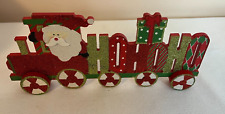 Santa on Train HO HO HO Holiday Christmas Decoration 12" Long
