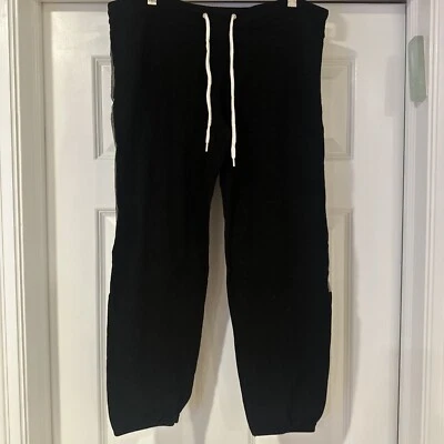 Monrow Black W/ Gold Stripe Cropped Sweat Pants M - Image 1 of 4