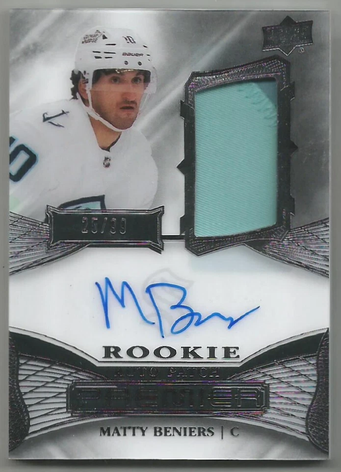 2022-23 Upper Deck Premier Rookie Auto Patch MATTY BENIERS AR-MB #/99 Kraken RPA - Image 1 of 1