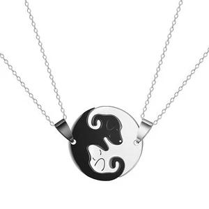HANRESHE Yin Yang Dog Necklace Matching Couple BFF - Picture 1 of 6