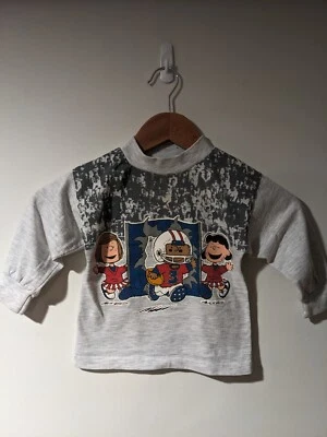 Vintage 90s Peanuts Charlie Brown Peppermint Patty Lucy Kids Gray 3T Long-Sleeve - Image 1 of 4