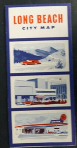 1958 Long Beach street road map Union 76 oil  gas California Lynwood  - Picture 1 of 4