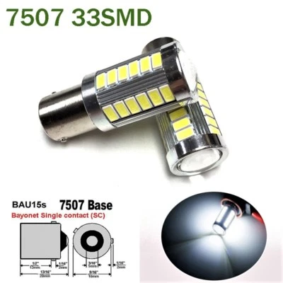 Luz de señal de giro trasera blanca BAU15S 7507 PY21W 33 SMD bombilla LED A1 LAX 2 piezas Foto 1 de 2