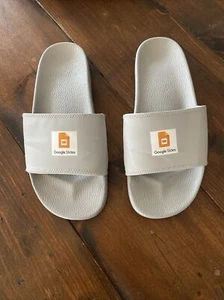 Funny Custom “Google Slides” Slides Slip On Sandles Men’s USA Size 12-13 Grey - Picture 1 of 4