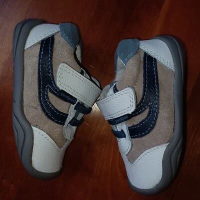 Zapato Deportivo de Cuero Pediped Bebé Niño Pequeño Talla US 5 EU 20 Grip 'n' Go Azul Tostado Foto 1 de 4