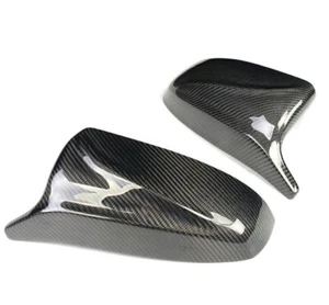 Pair For BMW X5 E70 X6 E71 2008-2013 Rear View Mirror Cover Cap Carbon Fiber New - Bild 1 von 3