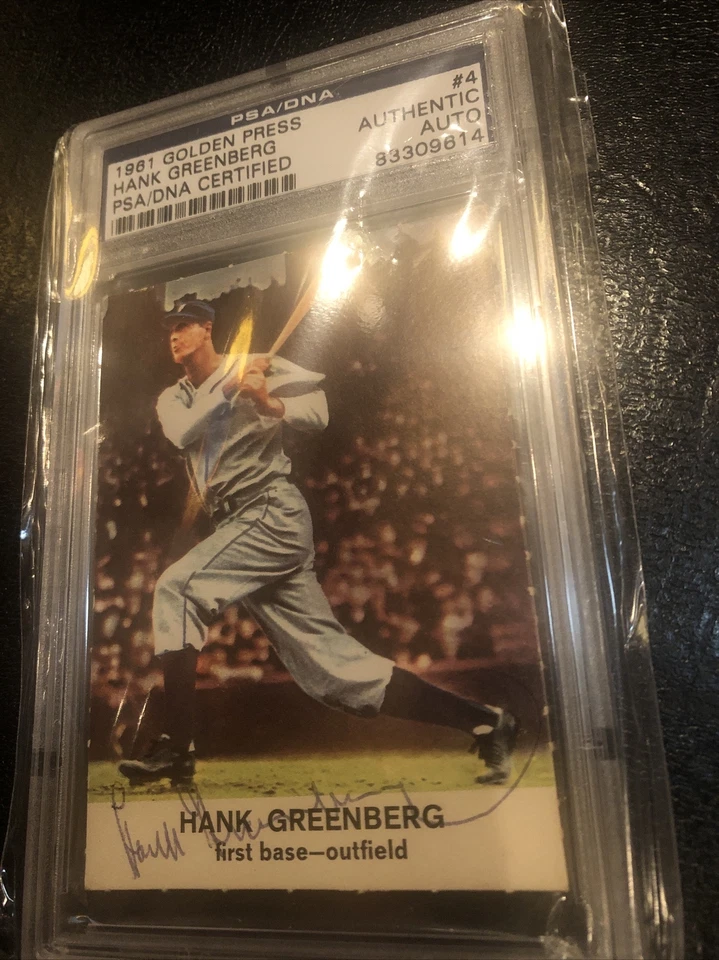 HANK GREENBERG Signed 1961 GOLDEN PRESS Card #4 PSA Certified  - Image 1 of 4