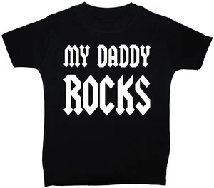 My Daddy Rocks Baby Kinder T-Shirt Oberteil Neugeborene - 6 Jahre Geschenk Junge Mädchen Geschenk - Bild 1 von 5