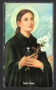 Tarjeta Santa Plastificada de Santa Gema Santino Imagen Pieuse Estampa Andachtsbild - Imagen 1 de 1