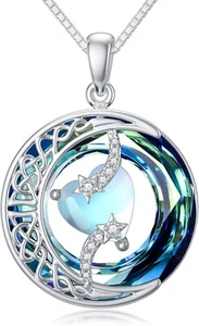 Chic Moonstone Birthstone Necklace in Sterling Silver - Gift for Mother's Day - Picture 1 of 9