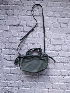 Madewell Piazza Mini Crossbody Leather Bag Drawstring Supersoft Dark Palm Green - Picture 1 of 12