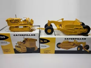 Cat D9E Tractor & 491 Scraper - First Gear 1:25 Scale 49-0148 and 49-0175 New - Picture 1 of 10