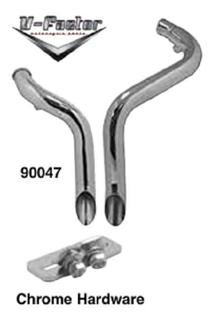 Chrome LAF 2" Side Exhaust 86-17 Harley Softail FLST FXST Fatboy FLSTF 90047 - Image 1 of 1