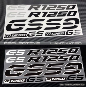 Reflective decals stickers graphic set for BMW GS R1250GS panniers R1250 black - Bild 1 von 7