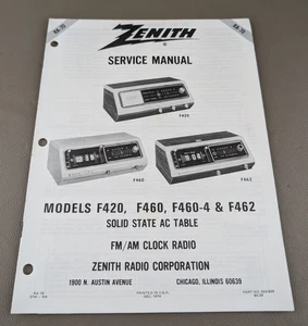 Zenith Models F420, F460, F460-4 & F462 Service Manual D-3617 - Picture 1 of 3