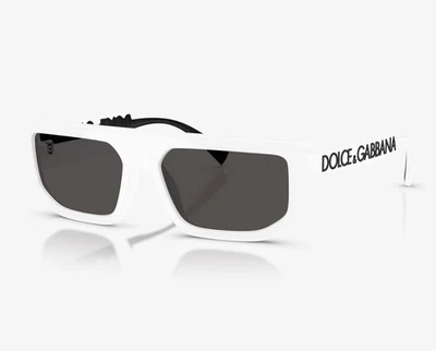 Nuevo Dolce Gabbana Gafas de sol DG6203 Cuadrado Blanco Logo 56-145 Italia Foto 1 de 4