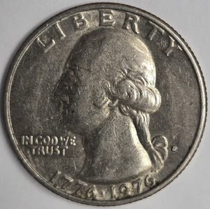 1776-1976 D US Bicentennial Quarter, Rare filled Mint Mark Regular - Picture 1 of 7