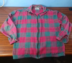 Goouch Red And Green Flannel Zip Up Jacket Checkered Size Large  - Picture 1 of 13