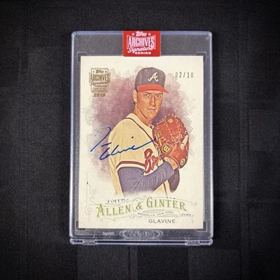 Topps Archives Signature Series 2019 Tom Glavine (2016 Allen & Ginter) automático/10 Foto 1 de 2