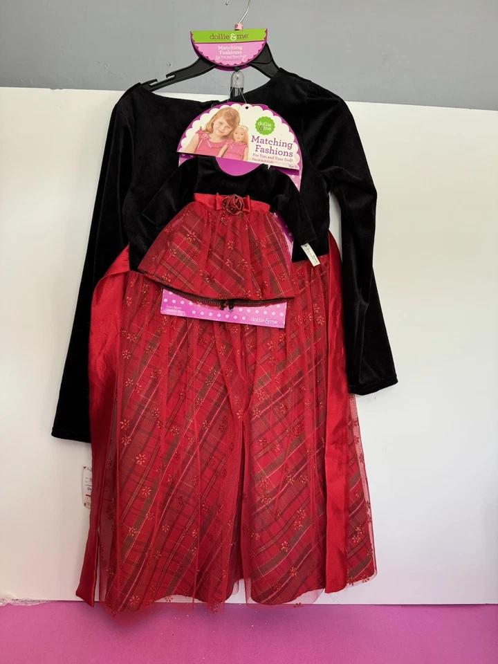 Dollie & Me Sz 10 girl and 18" doll matching dress ft American girls christmas - Image 1 of 4