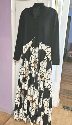 SIZE XL VINTAGE 1960S/1970S  HOSTESS GOWN, FULL CIRCLE SKIRT - MAC B TEXTILE NWT - Image 1 of 4