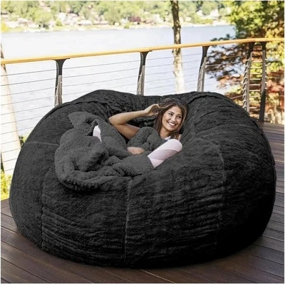 BRANDED Bean Bag, Big Huge Giant Bean Bag Chair for Adults, (No Filler), Black