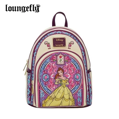 NEW Loungefly Disney Beauty & the Beast Belle Stained Glass Mini Backpack Bag - Image 1 of 4