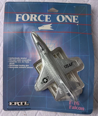 ERTL Force One F-16 Falcon U.S. Air Force #1163 NEW in Package 1986 +Missiles - Image 1 of 4