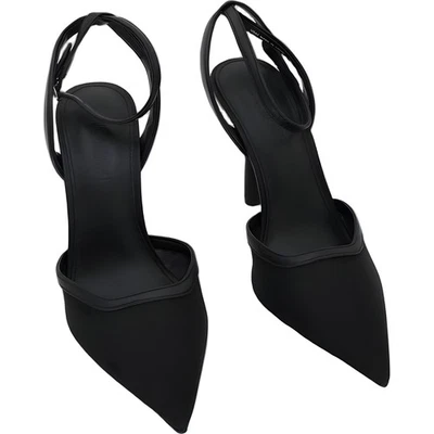 Steve Madden Alliance-M Negro Malla Punta Punta Zapatos con Cordones Tacones 7M Foto 1 de 4