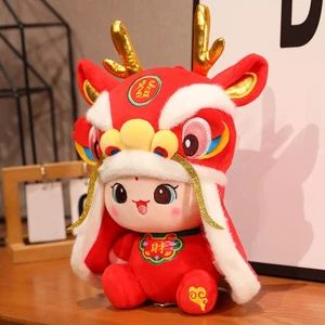 Drache Plüsch Puppe Chinesisches Neujahr Figur Deko Stofftiere - Bild 1 von 12