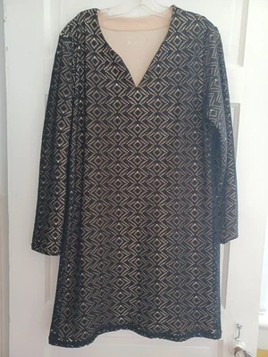 Coolibar черный кружевной вязаный плавать прикрытие L UPF 50 + защита от солнца пляж платье - Изображение 1 из 4