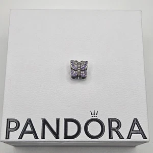 Genuine Pandora Sparkling Purple Pave Butterfly Charm ALE 925 791257ACZ - Picture 1 of 3
