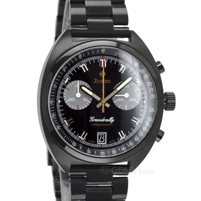 ZODIAC Grandrally Chronograph Mens Swiss-Made Watch, Black Stainless Steel Band - Image 1 of 4