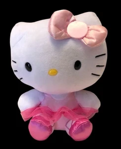 Hello Kitty Sanrio Ty Beanie Baby Plush  6" Ballerina Pink Tutu, pink hair bow - Picture 1 of 10
