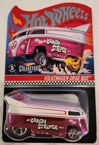 Autobús de arrastre Hot Wheels 2021 RLC Candy Striper VW Volkswagen raro logotipo rosa #2746 - Imagen 1 de 4