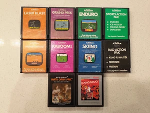 10x Atari 2600 Cartridge Games - Laser Blast - Action Pak - Enduro - Ski & More! - Picture 1 of 4
