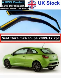 Seat Ibiza mk4 3door coupe 2009-2017 wind deflectors 2pc - Picture 1 of 7
