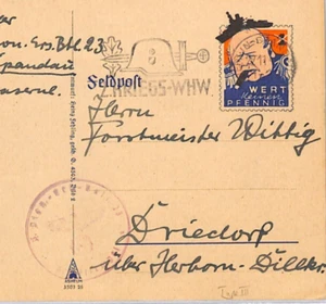 GERMANY WW2 Postcard ANTI-GB PROPAGANDA *CHURCHILL* Caricature 1940 Military XG1 - Picture 1 of 12