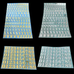 1 Sheet Mini Alphabet Letters Number Metal Stickers Adhesive Decal Decor Craft - Picture 1 of 16