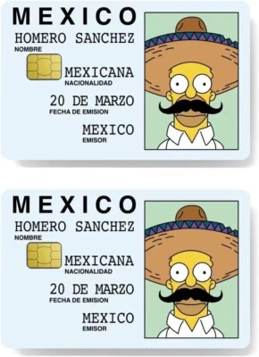 ANY CUSTOM PRODUCT Mexican Homer Sanchez Credit Card Skin Stickers Card Credit Card Skin Card Cover