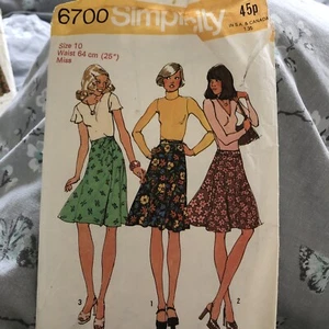 Dressmaking Pattern Skirt Wrap & Regular Size 10 Simplicity 6700 vintage Used - Picture 1 of 2