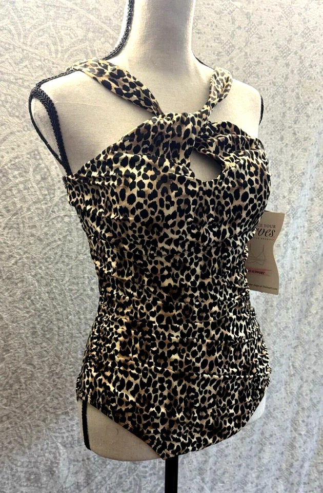 Цельный женский купальник леопард, обнимите ваши изгибы чудо брендов, средний - Изображение 1 из 4