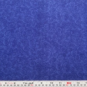 Blue Swirls Quilting Treasures 2015 Cotton Fabric Remnant 10" x 44" - Picture 1 of 2